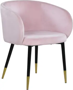 X23.5 Meridian Furniture 704831404784 Louise Velvet Dining Chair Modern Gold Tipped Legs 24 Inch X30 Pink