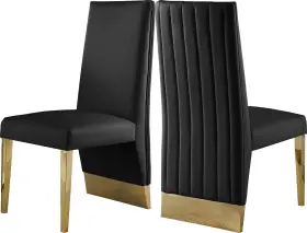 Upholstered19.5 Meridian Furniture 704831407167 Porsha Set Of 2 Black Inch W X 27 D 42 H