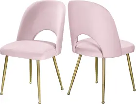 Meridian Furniture 753359801162 Logan Collection Modern Contemporary Velvet Upholstered Dining Chair With B