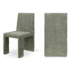 757green-c Meridian Furniture Benson Green Microsuede Corduroy Dining Chair Set Of 2