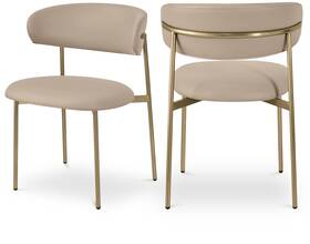 Meridian Furniture 759taupe-c Lupita Collection Modern Contemporary Dining Chair With Soft Tau
