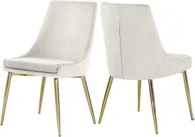 783cream-c Meridian Furniture Karina Collection Modern Contemporary Velvet Upholstered