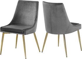 Meridian Furniture 783grey-c Karina Collection Modern Gold Base Gray And