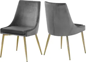 783grey-c Meridian Furniture Karina Collection Modern Gold Base Gray And