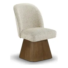 88031beige-sc Meridian Furniture Marlowe Beige Linen Textured Fabric Swivel Dining Side Chair
