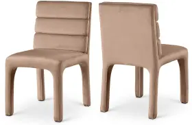 891beige-c Meridian Furniture Collection Modern Contemporary Velvet Dining Chair