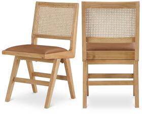 Meridian Furniture 896cognac-sc Abby Cognac Vegan Leather Dining Side Chair Set Of 2