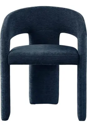 911navy-c Meridian Furniture Rendition Navy Dining Chair With Soft Plush 24 Inch W X 22 D X30 H