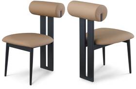 Meridian Furniture 922tan-c Dario Tan Vegan Leather Dining Chair Set Of 2