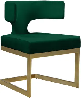 953green-c Meridian Furniture Alexandra Collection Modern Contemporary Upholstered Dining Chair With Dura