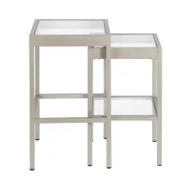 St0390 Meyer&cross And Alexis Satin 24 Inch Nickel Nested Side Tables