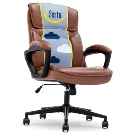 43670h Millwork Holdings Co. Inc. Hannah Executive Home Office Desk Chair Ergonomic Mid Cognac Bonded Leather