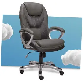 43673c Millwork Holdings Co. Inc. Executive Office Padded Arms Adjustable Ergonomic Gaming Desk Light Gray