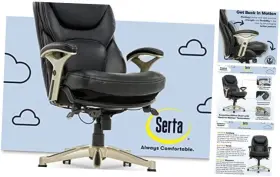 44186 Millwork Holdings Co. Inc. Ergonomic Executive Office Motion Technology Adjustable Black Bonded Leather
