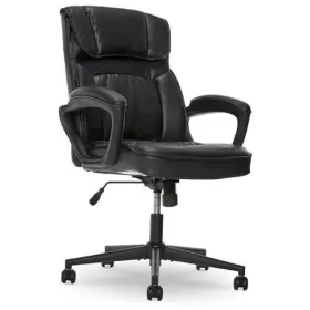 Millwork Holdings Co. Inc. 887909059663 Hannah Executive Home Office Desk Chair Ergonomic Mid Black Bonded Leather