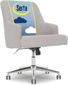 Millwork Holdings Co. Inc. Chr100001 Leighton Home Office Desk Chair Stylish Mid-back With Chrome Nailheads Memory