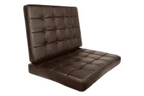 Br30dbrlcc-pipe Modern Classics Dark Espresso Brown Genuine Leather/match Cushions For Pavilion Style Chair