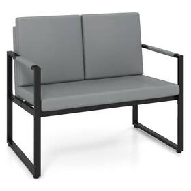 Modern Loveseat Sofa 019119009705 2 Seater Small Couch-gray - Color Black And Gray