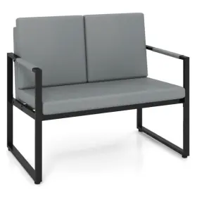 Modern Loveseat Sofa 019119009705 2 Seater Small Couch-gray - Color Black And Gray