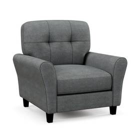 Modern Upholstered Accent Chair Rubber Wood Legs-gray - Color G 655471434771 With Legs-gray -