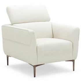 Modern Upholstered Single Sofa Adjustable Headrest Stable Metal 473513053940 With And Legs-wh