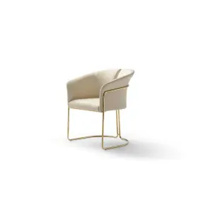 80497 Modrest Renfew - Modern Beige Vegan Leather Champagne Gold Dining Chair