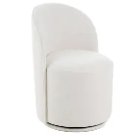 82213 Modrest Correa - Modern White Fabric Swivel Dining Chair