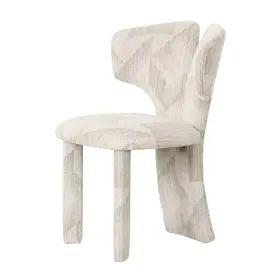 83170z Modrest Masuda - Modern Beige Pattern Fabric Dining Chair Set Of 2