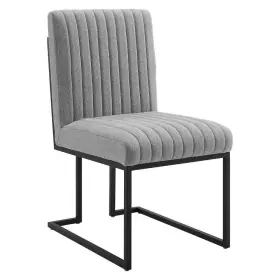 83952835 Modway Indulge Channel Tufted Fabric Armless Dining Chair Light Gray -