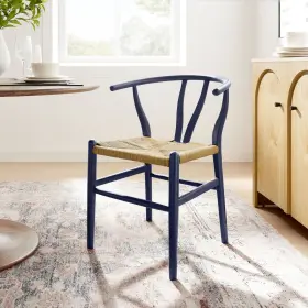 Modway 889654180005 Amish Dining Accent Chair In Midnight Blue