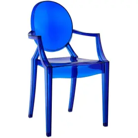 Eei-121-blu Modway Dining Chairs Casper Blue Arm Modern Stackable Plastic Residential