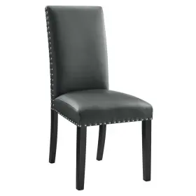 Eei-1491-gry Modway Parcel Dining Faux Leather Side Chair In Gray