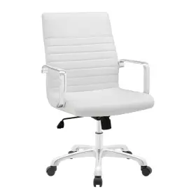 Eei-1534-whi Modway Task Chair Swivel Office Mid Back With Wheels Padded Memory Foam Vinyl White