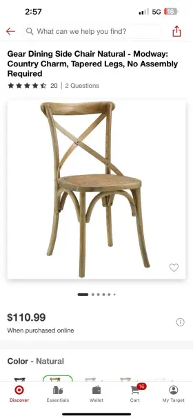 Eei-1541-nat Modway Gear Dining Side Chair