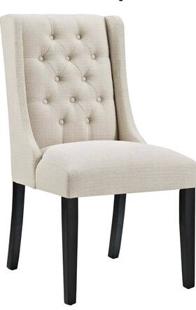 Modway Eei-2235-bei Baronet 19.5 Inch Button Tufted Polyester Fabric Dining Chair In Beige