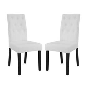 Modway Eei-3323-whi Confer Vinyl Dining Side Chair Set Of 2