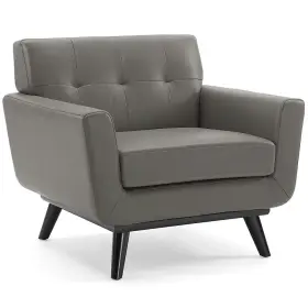 Eei-3734-gry Modway Engage Top-grain Leather Living Room Lounge Accent Armchair
