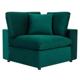Eei-4366-grn Modway Commix 1-piece Green Velvet 1-seat Corner Symmetrical Sectionals Chair