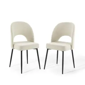 Eei-4490-blk-bei Modway Rouse Dining Side Chair Upholstered Fabric Set Of 2