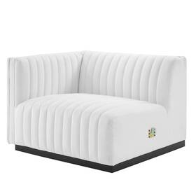 Modway Eei-5491-blk-whi Conjure Channel Tufted Upholstered Fabric Left-arm Chair
