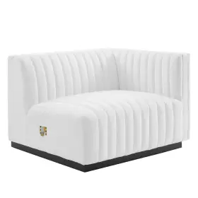 Eei-5493-blk-whi Modway Conjure Channel Tufted Upholstered Fabric Right-arm Chair