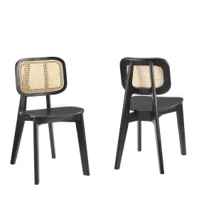Eei-6077-blk Modway Habitat Wood Dining Side Chair Set Of 2