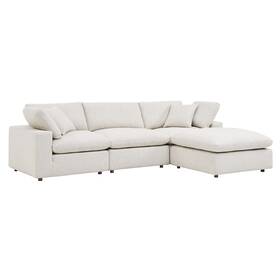 Modway Eei-6363-ivo Commix Down Filled Overstuffed Boucle Fabric 4-piece Sectional Sofa