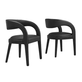 Eei-6561-blk Modway Pinnacle Vegan Leather Dining Chair Set Of 2