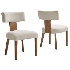 Modway Eei-6777-hei-dbr Nalani Fabric Upholstered Dining Chairs Set Of 2