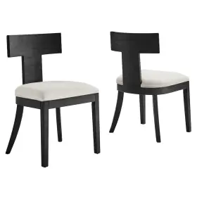 Eei-6923-blk-hei Modway Peregrine Wood And Fabric Upholstered Dining Chairs Set Of 2