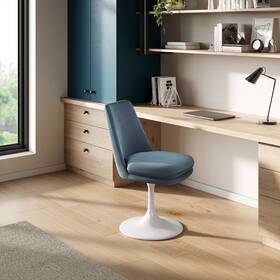 Modway Eei-6954-whi-cab Lippa Swivel Dining Chair In White Cadet Blue