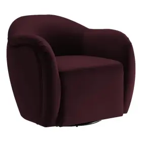 Eei-6959-mul Modway Compose Performance Velvet Swivel Armchair In Mulberry