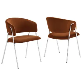 Eei-7046-rus-slv Modway Nella Upholstered Performance Velvet Dining Chair Set Of 2
