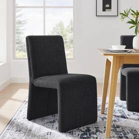 Modway Eei-7185-ebo Emory Fabric Upholstered Dining Side Chair In Ebony
